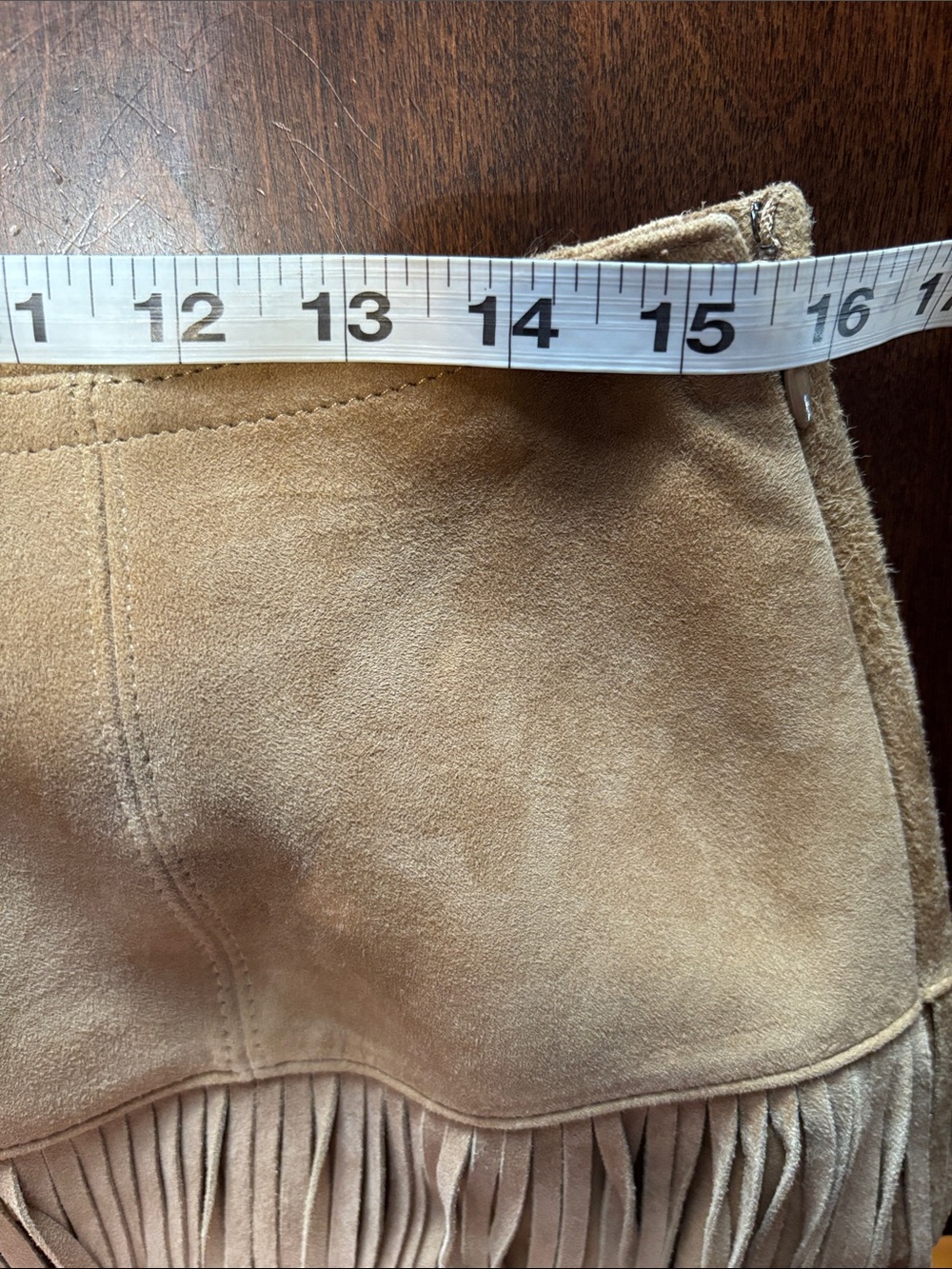 Banana Republic Women's Sevilla Suede Fringe Skirt Brown size 8 - Picture 10 of 11